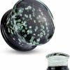 Dynamique Dynamique Pair Of Pyrex Glass Double Flared Plugs With Glow In The Dark Sparkles Body Piercing Plugs