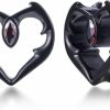 PUNKYOUTH 2Pcs Ear Gauges Double Flared Plugs Sweet Cool Ear Stretcher Expander Heart Shape Gauge Earrings For Women Cute Piercings 0G-1" Body Piercing Plugs