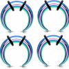 Zaya Body Jewelry Zaya Body Jewelry 8G 10G 12G 14G Rainbow Steel Pinchers For Ears Septum Horseshoe Gauges Body Piercing Plugs