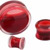 IPINK Ipink -2Pcs Acrylic Red Liquid Blood Double Flare Ear Plugs Tunnels Gauge 0G-5/8 Body Piercing Plugs