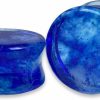 Mystic Metals Body Jewelry Mystic Metals Body Jewelry Pair Of Blue Mist Glass Double Flare Plugs (Pg-608) For Stretched Ears (5/8\" (16Mm)) Body Piercing Plugs