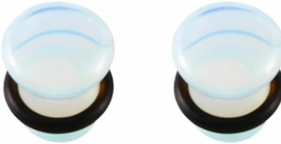 Amazon 1G/7Mm,9Mm Opal Natural Stone Ear Plug Ear Gauge Single Flare Ear Expander Tunnels Body Piercing Plugs