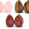 Mystic Metals Body Jewelry Mystic Metals Body Jewelry Set Of 3 Pairs Teardrop Stone Plugs - Tiger Eye, Mahogany Obsidian, Rose Quartz Body Piercing Plugs