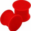 BanaVega Banavega 2Pcs Silicone Red Double Flared Saddle Unique Stretcher Ear Gauge Plug Earring Lobe Piercing Jewelry See More Sizes Body Piercing Plugs