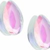 Pierced Owl Pierced Owl Teardrop Shaped Iridescent Glass Faceted Double Flared Plugs, Sold As A Pair Body Piercing Plugs