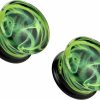 Pierced Owl Pierced Owl Green Swirling Smoke Glass Double Flared Plugs, Sold As A Pair Body Piercing Plugs