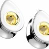 Pierced Owl Pierced Owl Solid 316L Stainless Steel Teardrop Shaped With Gold Tone Hollow Center Double Flared Saddle Plugs, Sold As A Pair Body Piercing Plugs