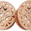 Changgaijewelry Frosted Filigree Flower Ear Plugs Tunnels Expander Gauges Stretcher Earrings Hollow-Out Screw Stainless Steel Piercing Body Jewelry (Rose Gold 0G(8Mm)) Body Piercing Plugs