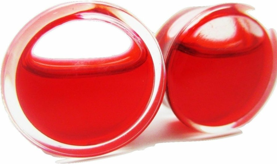 Pierced Republic Pierced Republic Liquid Blood Filled Ear Plugs - Double Flared - 8 Sizes - Pair Body Piercing Plugs