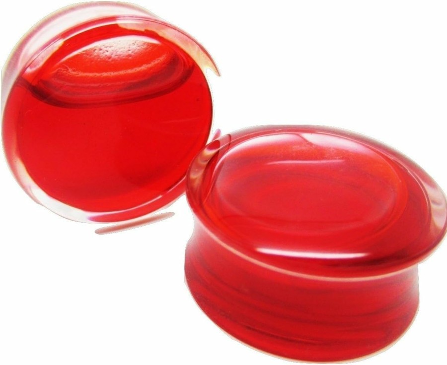 Pierced Republic Pierced Republic Liquid Blood Filled Ear Plugs - Double Flared - 8 Sizes - Pair Body Piercing Plugs