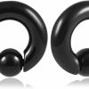 Vankula Vankula 2Pcs Captive Hoop Hypoallergenic 316 Stainless Steel Ear Hangers Weight Ear Gauges Piercing Plug Pair Selling 2G 0G Body Jewelry Body Piercing Plugs