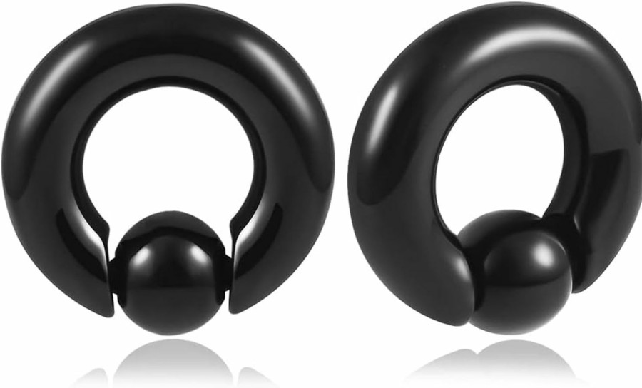 Vankula Vankula 2Pcs Captive Hoop Hypoallergenic 316 Stainless Steel Ear Hangers Weight Ear Gauges Piercing Plug Pair Selling 2G 0G Body Jewelry Body Piercing Plugs