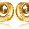 MOQIKAKA 2Pcs Cool Spiral Saddle Gauges Plugs Tunnels For Ears, Hypoallergenic 316 Stainless Steel Ear Plugs Tunels Gauuges For Stretched Ears 8Mm-25Mm (0G-1") Body Piercing Jewelry For Women Men Body Piercing Plugs