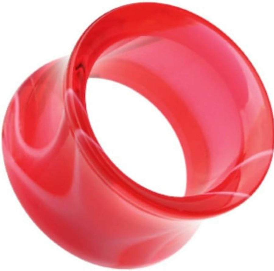 WildKlass Jewelry Marble Swirl Acrylic Double Flared Wildklass Ear Gauge Tunnel Plug (Sold As Pairs) Body Piercing Plugs