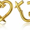 Earblity Earblity 4Mm-6Mm(5G-2G) Hypoallergenic 316L Stainless Steel Heart Ear Weights Hangers For Stretched Ear Lobe Piercing Ear Plugs Gauges Body Jewelry Body Piercing Plugs