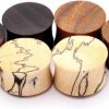 Mystic Metals Body Jewelry Mystic Metals Body Jewelry Set Of 3 Pairs Wood Plugs (Tamarind, Teak, Sono) Body Piercing Plugs