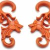 Mystic Metals Body Jewelry Mystic Metals Body Jewelry Saba Wood Floral Hangers (Pw-332) Plugs Gauges - Sold As A Pair Body Piercing Plugs