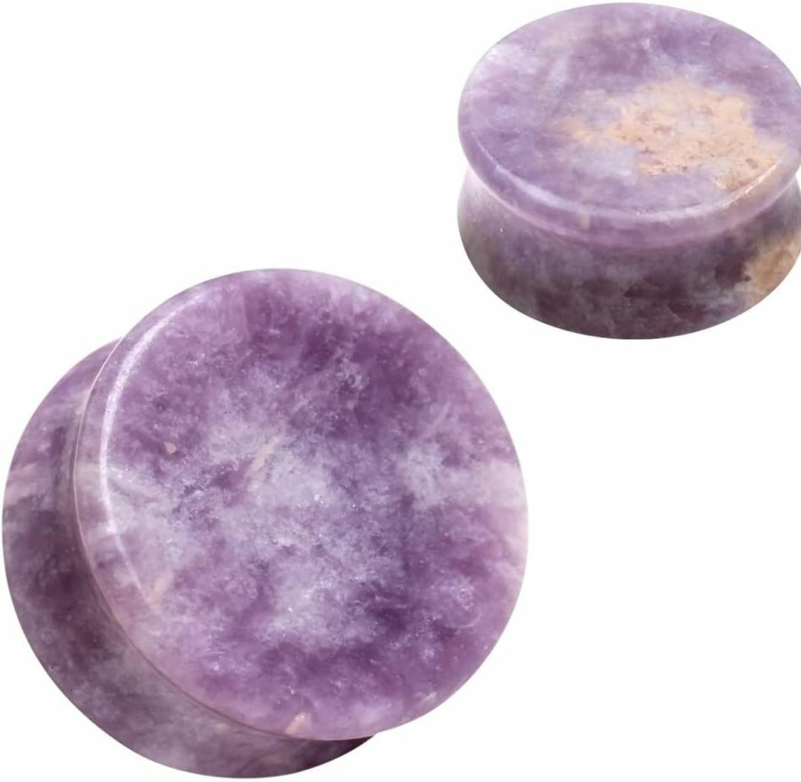 Pierced Owl Pierced Owl Natural Moondevite Stone Saddle Plugs, Sold As A Pair Body Piercing Plugs