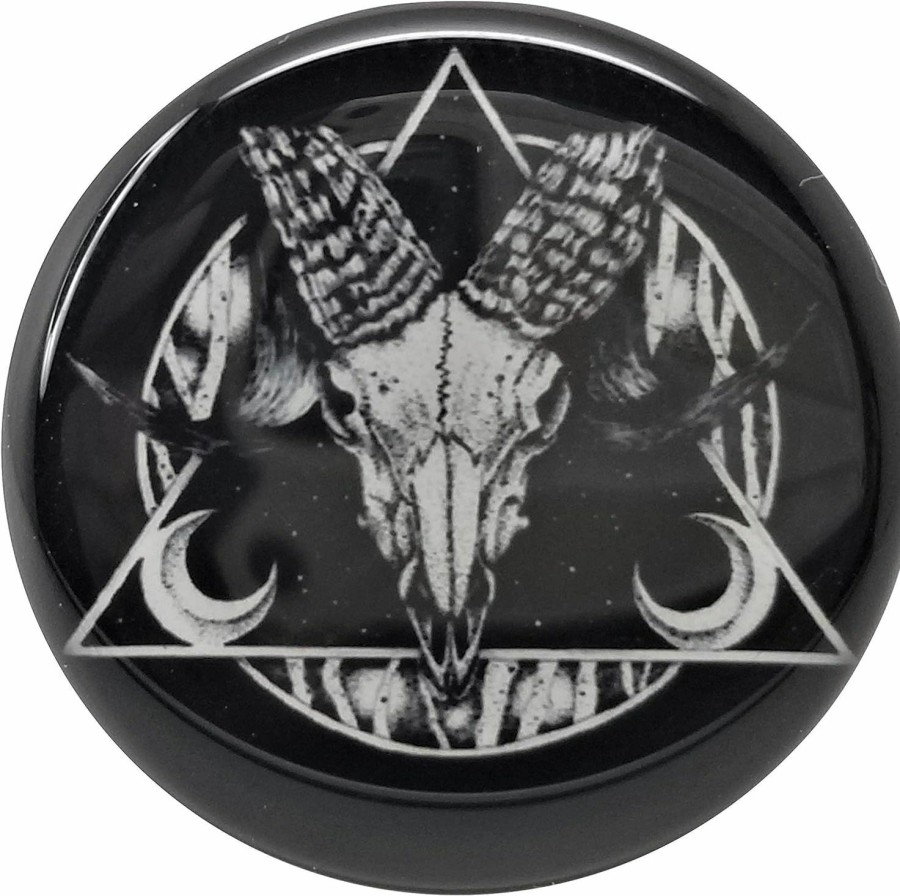 Pierced Republic Pierced Republic Ram Skull Black & White Ear Plugs - Acrylic Screw-On - 10 Sizes Pair* Body Piercing Plugs