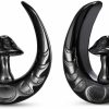 PUNKYOUTH 1 Pair Mushroom Opening Saddle Plugs Ear Gauges Double Flared Tunnels Elegant Classic Silver Ear Hanger Stretcher Piercing 8Mm-25Mm Body Piercing Plugs