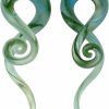 Mystic Metals Body Jewelry Mystic Metals Body Jewelry Pair Of Green Glass Curled Wave Hanger Plugs (Pg-591) (2G (6Mm)) Body Piercing Plugs