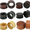 Decentraland Decentraland 3 Pairs Brown Black Log Color Wood Ear Gauges Vintage Wooden Ring Body Piercings Gauge Ear Plugs Tunnels 0G(8Mm) Body Piercing Plugs