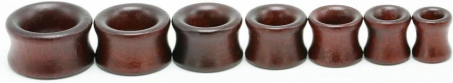 Decentraland Decentraland 3 Pairs Brown Black Log Color Wood Ear Gauges Vintage Wooden Ring Body Piercings Gauge Ear Plugs Tunnels 0G(8Mm) Body Piercing Plugs