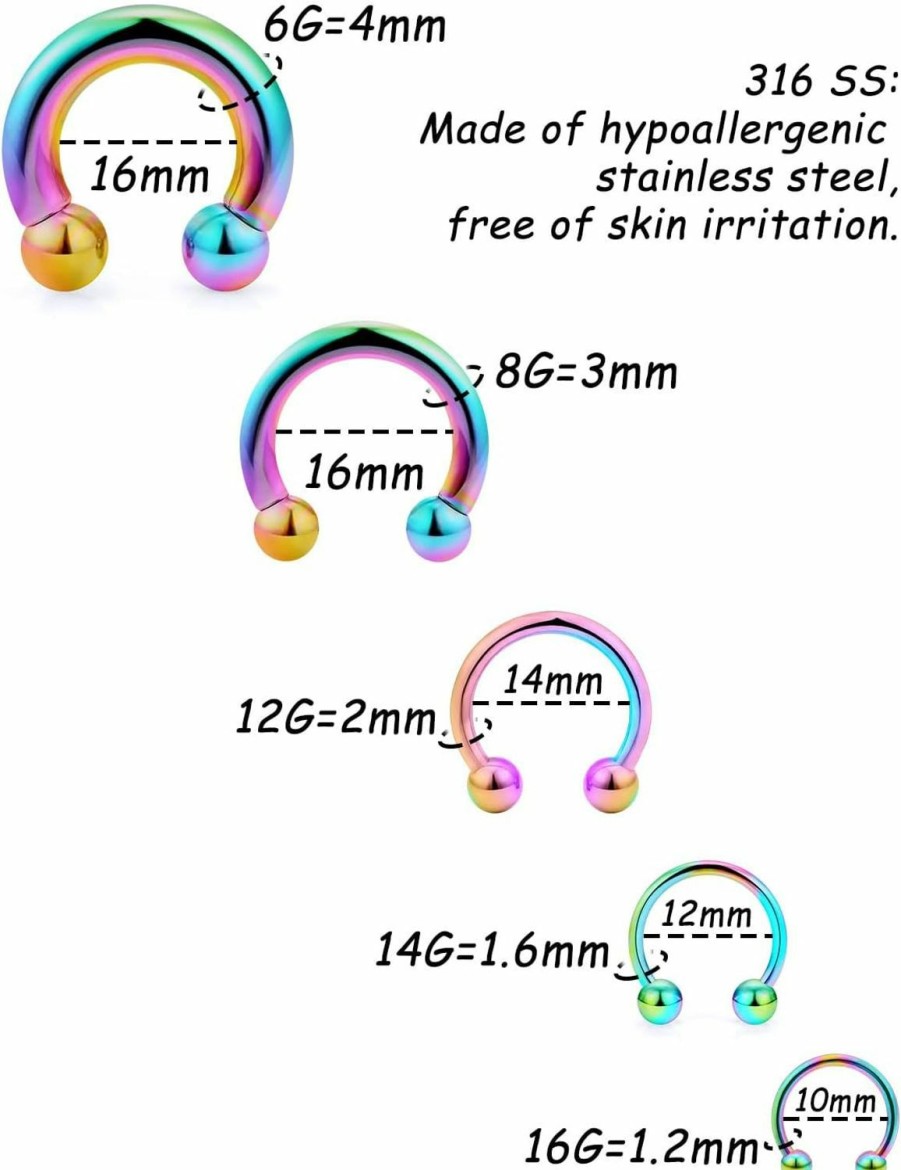 Tvalccoy Tvalccoy Septum Stretching Kit Septum Rings Septum Jewelry Septum Piercing Kit Black Septum Ring Septum Piercing Jewelry Septum Piercings Internally Threaded Septum Ring Body Piercing Plugs