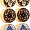 Awinrel Awinrel Wood Saddle Ear Gauge Plugs Flesh Tunnel Stretcher Piercing Eyelet Mandala Skull Illuminati All Seeing Eye 3 Pairs Body Piercing Plugs