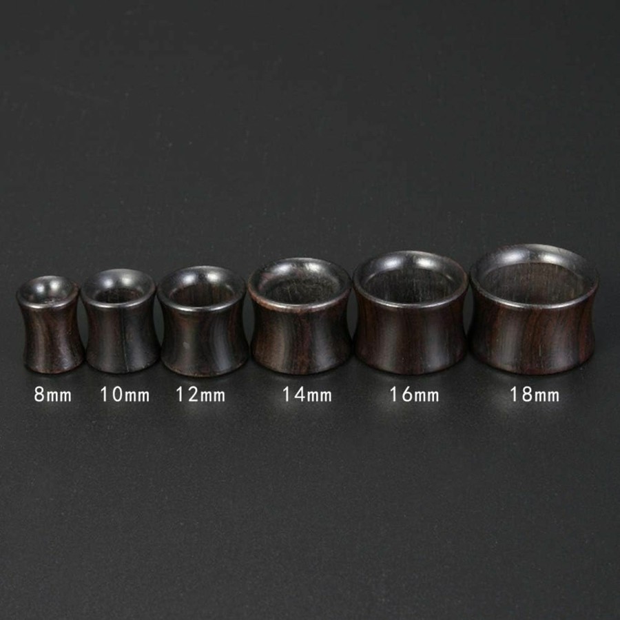 ZS Zs Black Wood Tunnel Gauges Stretcher Expander Brown Ear Gauges Plugged Ears Wood Plugs Ear Stretching Kit Ear Plugs Tunnel Sandalwood Body Piercing Plugs