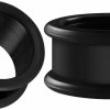 BIG GAUGES Big Gauges Pair Of Black Silicone Double Flared Saddle Piercing Jewelry Stretcher Ear Ring Lobe Earring Flesh Tunnel Plugs Body Piercing Plugs