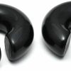 Mystic Metals Body Jewelry Mystic Metals Body Jewelry Pair Of Black Obsidian Stone Hoop Ear Weights (Stn-675) Body Piercing Plugs