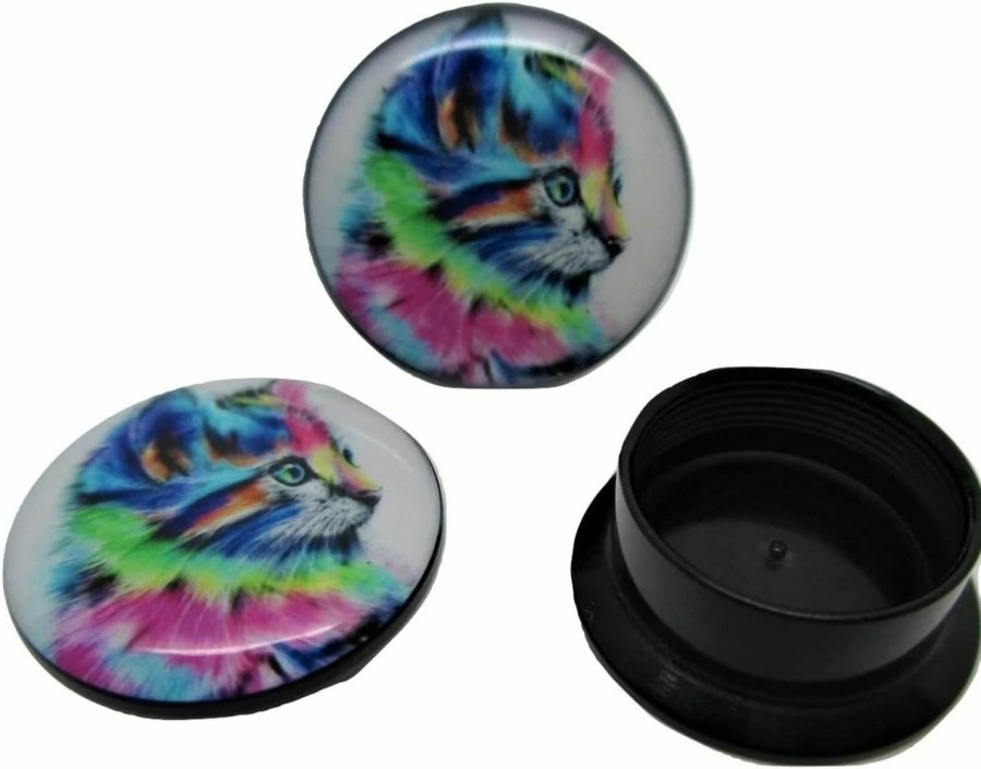 Pierced Republic Pierced Republic Colorful Kitten Ear Plugs - Acrylic - Screw-On - New *Pair* - 8 Sizes Body Piercing Plugs