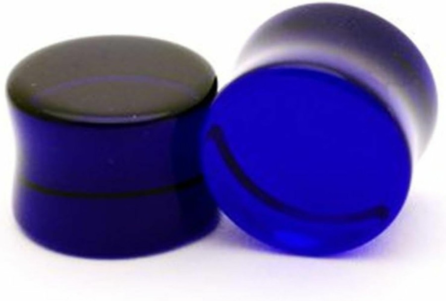 Mystic Metals Body Jewelry Mystic Metals Body Jewelry Blue Sapphire Glass Plugs - 2G - 6Mm - Sold As A Pair Body Piercing Plugs