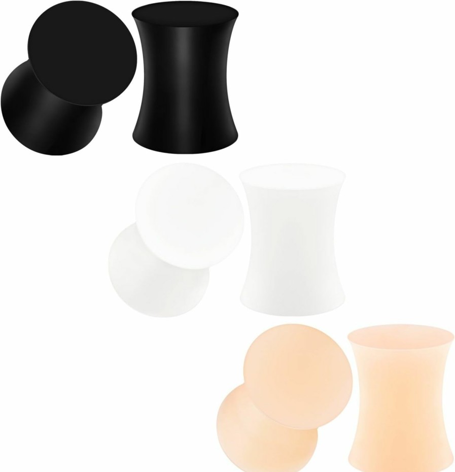 BIG GAUGES Big Gauges 3 Pairs Silicone Black & White Double Flared Dark Skin Piercing Jewelry Ear Stretcher Solid Plugs Flesh Earring Lobe Body Piercing Plugs