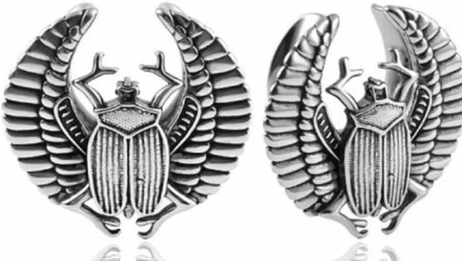 So Scene Winged Scarab Beetle Saddle Spreader Ear Plug Ear Gauge Body Piercing Plugs