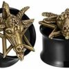 Pierced Republic Pierced Republic Gold Baphomet Ear Gauges - Pair Of Stainless Steel Flared Ear Plugs - 8 Size Options Body Piercing Plugs