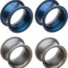 Zaya Body Jewelry Zaya Body Jewelry 2 Pairs Silver Blue Metallic Silicone Tunnels Ear Plugs Gauges Rubber 2G 0G 00G 7/16 1/2 9/16 5/8 3/4 7/8 1 Inch Body Piercing Plugs