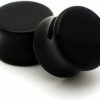 Mystic Metals Body Jewelry Mystic Metals Body Jewelry Black Agate Stone Plugs - 1/2 Inch - 12Mm - Sold As A Pair Body Piercing Plugs