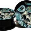 SERYNOW Serynow Skull Ear Gauges Plugs And Tunnels Ear Stretcher Expander 6Mm-25Mm Double Flared Screw Plug Piecing Body Piercing Plugs