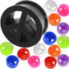 MoDTanOiz - Flesh tunnels Peace Silicone Flesh Tunnel Gauge Ear Plug Stretcher Expander Ears Piercing Available Size 0G (8Mm) To 15/16\" (24Mm)(1 Pair) Body Piercing Plugs