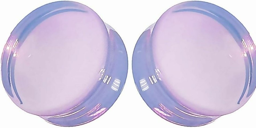 So Scene Lavender Opalite Glass Ear Plug Gauges Soscene Body Piercing Plugs