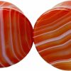 Generic Pair Of Red Line Agate Stone Double Flare Plugs (Stn-696) Body Piercing Plugs